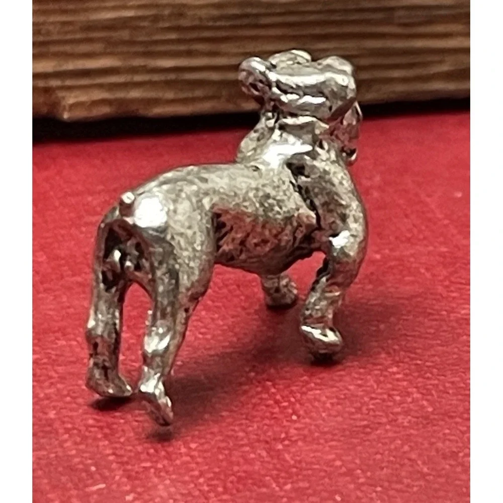Set of 10 Mini Bulldog Cast Metal Figurine Decor Dog Figure